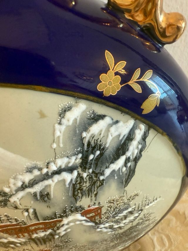 Jarrón Vintage Japonés Porcelana