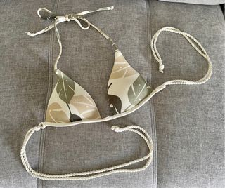 Bikini Triángulo Beige y Verde