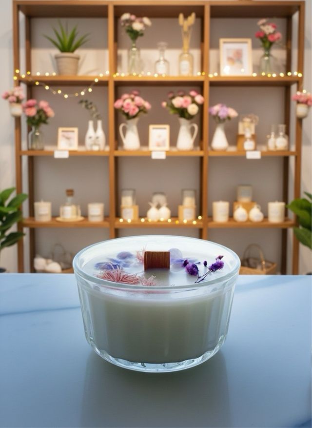 Candela profumata alla vaniglia fatta a mano