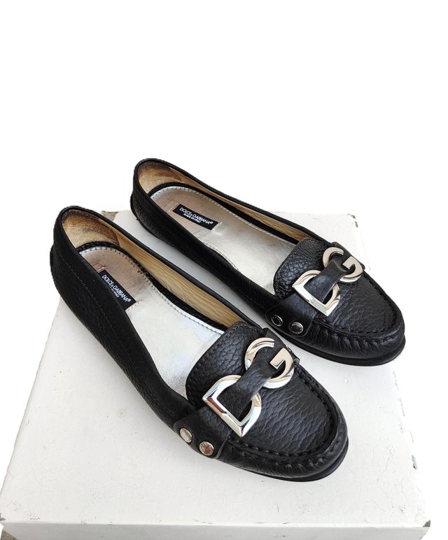 Dolce & Gabbana Logo Brown Loafers Driving Slip-on
