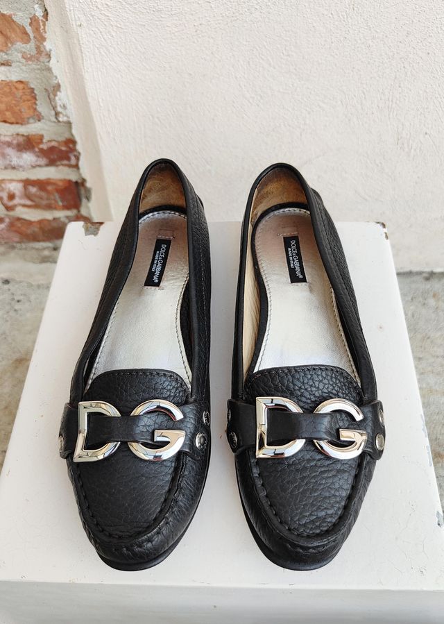 Dolce & Gabbana Logo Brown Loafers Driving Slip-on