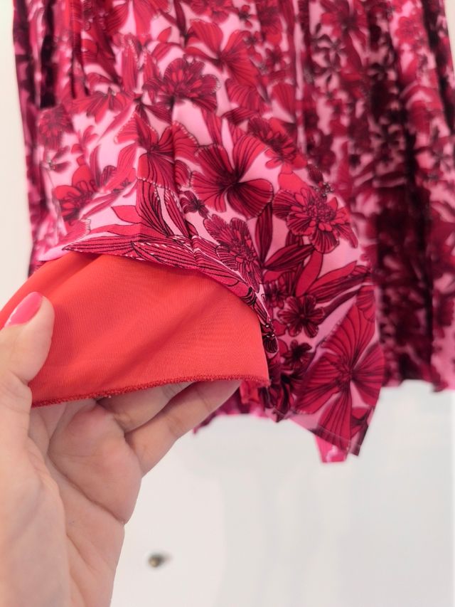 Falda plisada floral XL