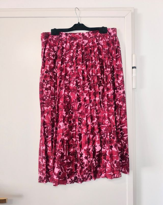 Falda plisada floral XL