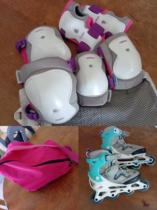 Patines Oxelo Play 34-37 + Protecciones