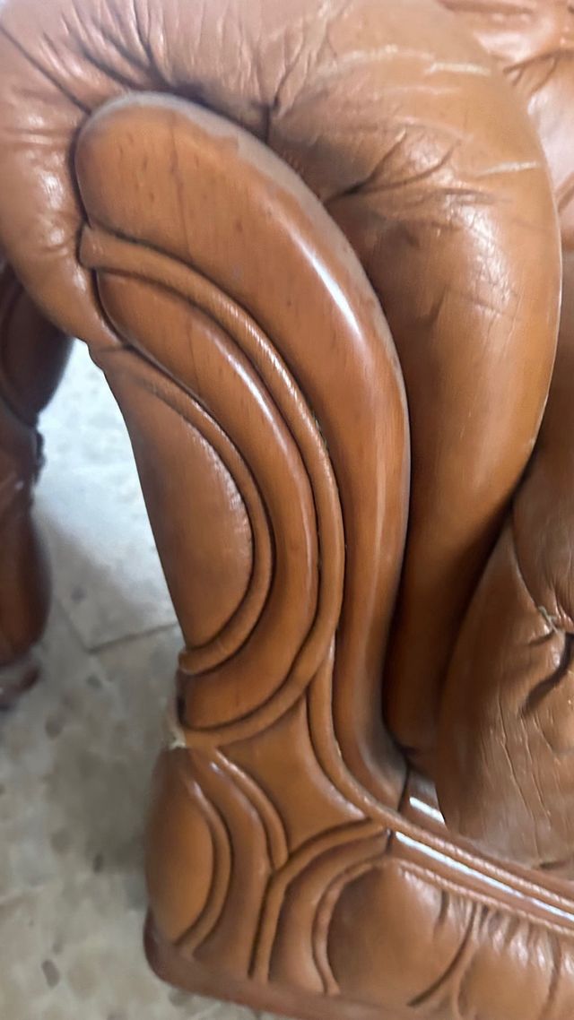 Sofá piel marrón 3+2 plazas