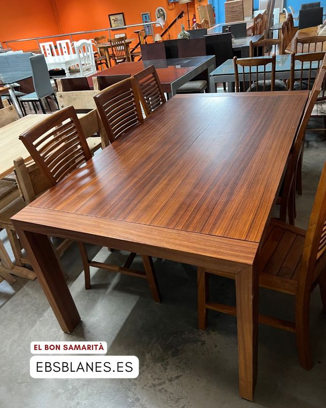 Mesa comedor madera + 6 sillas