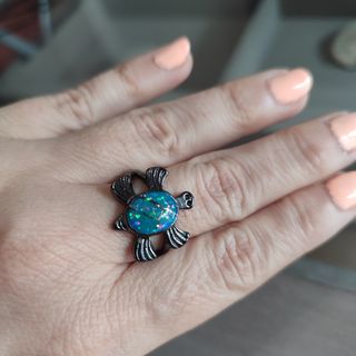 Anillo tortuga opalina