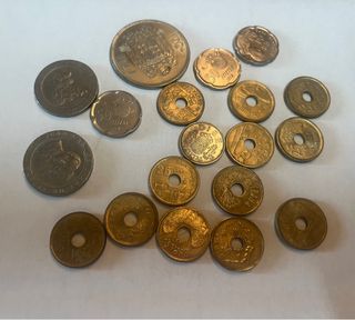 Monedas antiguas España: 100, 50, 25 pesetas