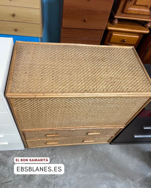 Cajonera mimbre 2 cajones