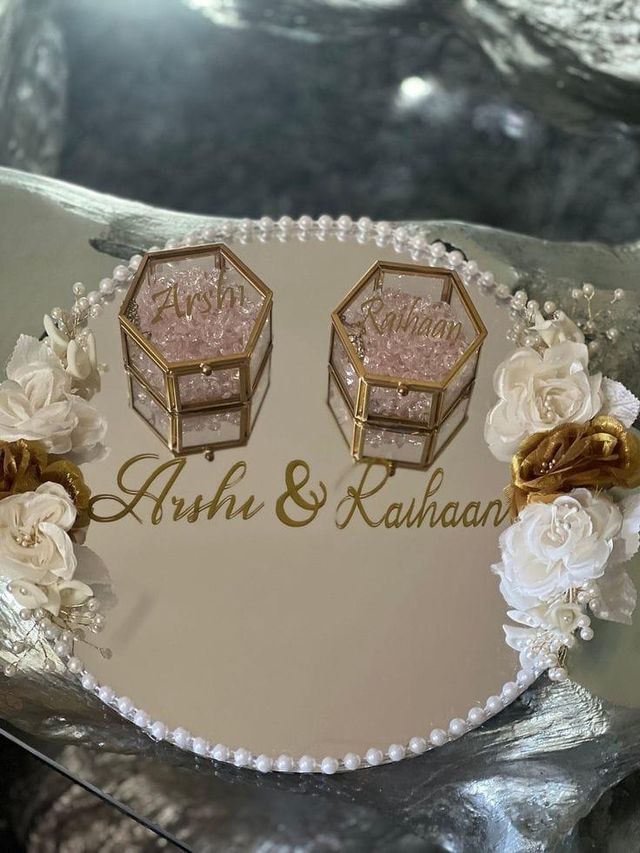 Bandeja espejo porta anillos