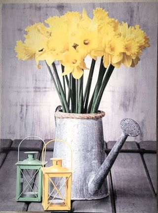 Cuadro floral: jarra y narcisos