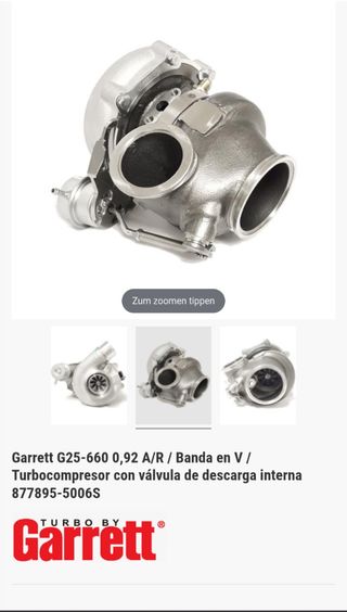 Turbo Garrett G25-660 0,92 A/R V-Band
