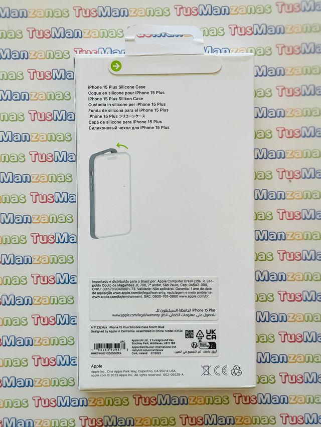 Apple Silicone Case iPhone 15 Plus Storm Blue