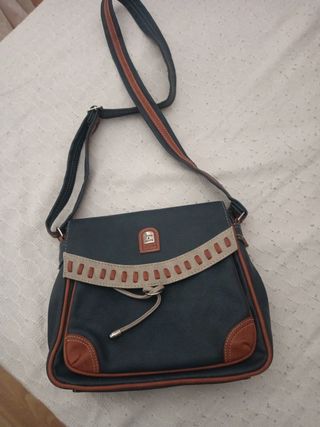 Bolso Charm & Shape azul y marrón