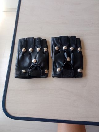 Guantes cuero negros | Punk