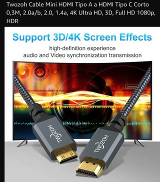 Cable Twozoh Mini HDMI 4K