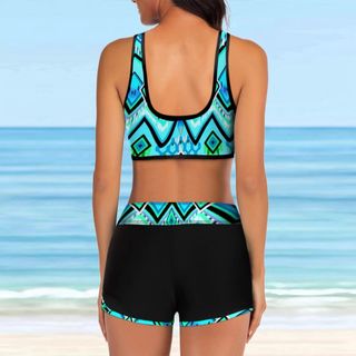 Bikini sportivo donna - blu e nero