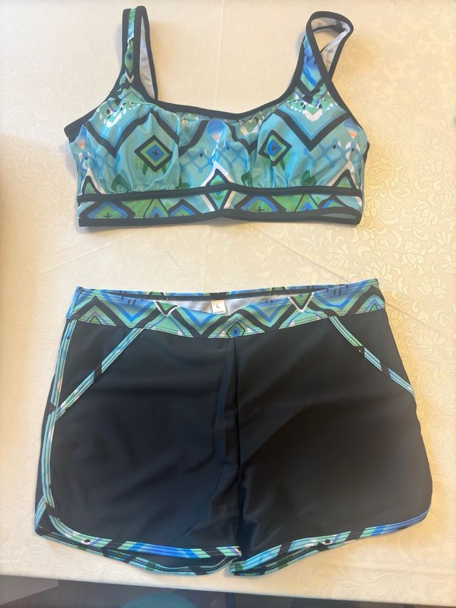 Bikini sportivo donna - blu e nero