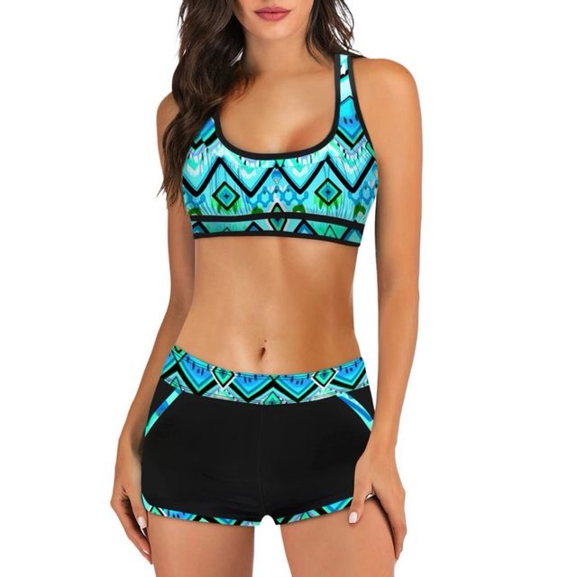 Bikini sportivo donna - blu e nero