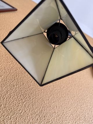 Lámpara pie 2 luces - metal y cristal