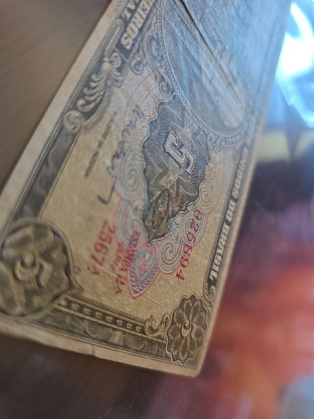 5 cruzeiros. Billete. República Brasil 1942