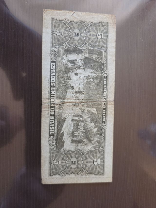 5 cruzeiros. Billete. República Brasil 1942