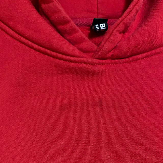 AWB Felpa con Cappuccio Manica Lunga Tasche Rosso