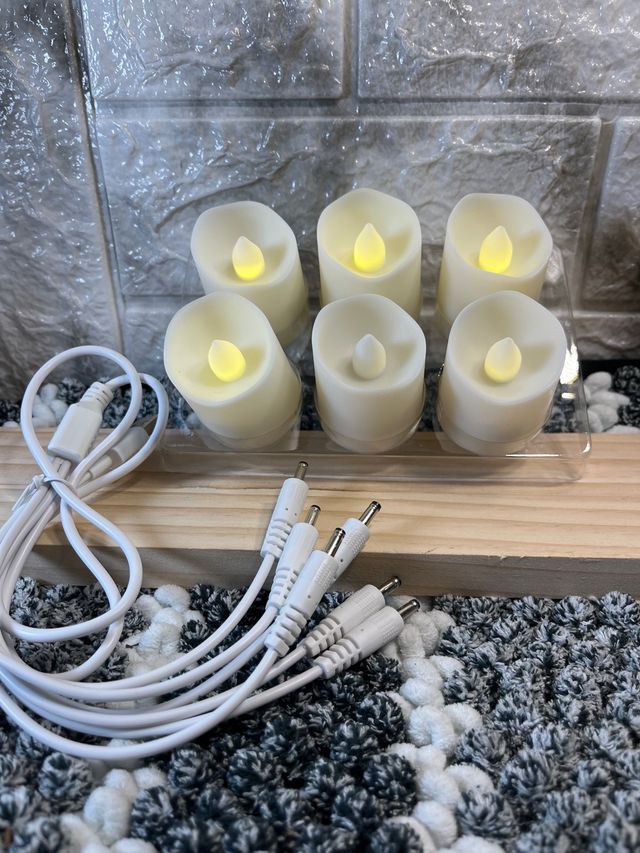 12Velas LED Recargables Beige