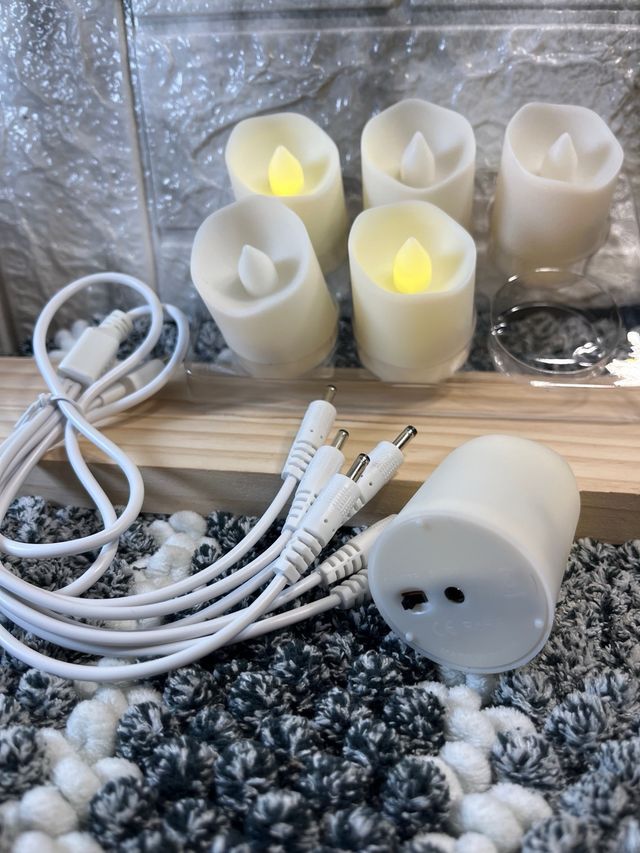 12Velas LED Recargables Beige