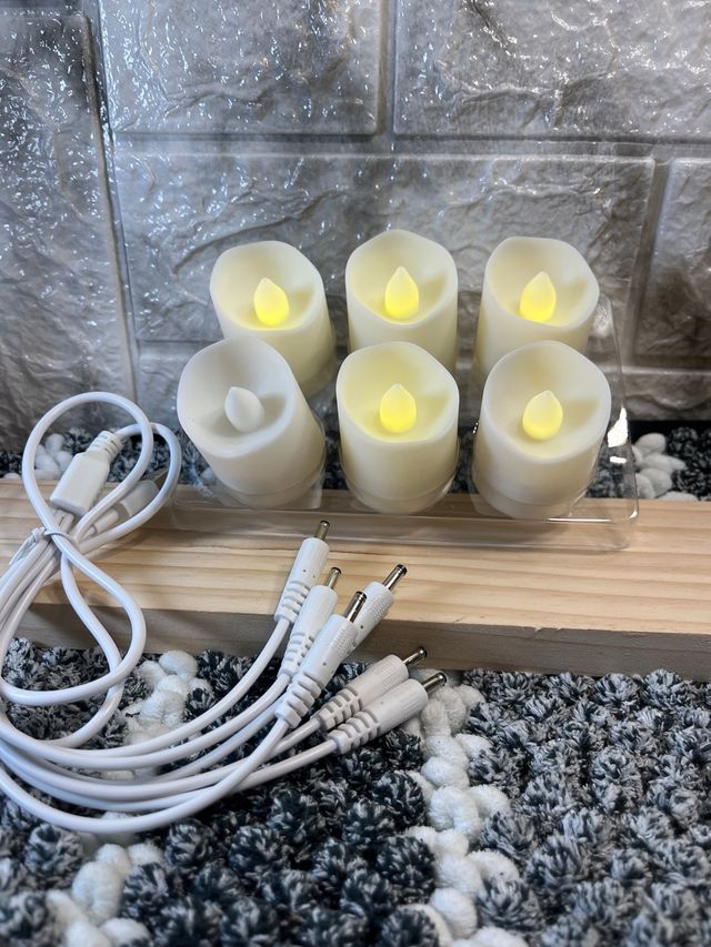 12Velas LED Recargables Beige
