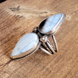 Anillo plata Duo Opalos azules