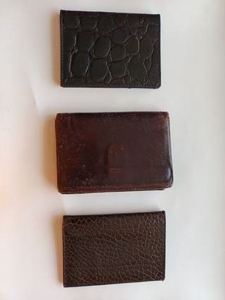 Cartera Piel Marrón Negro - Vintage
