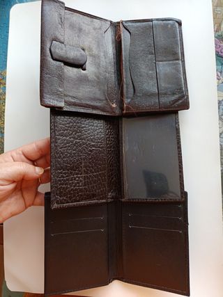 Cartera Piel Marrón Negro - Vintage
