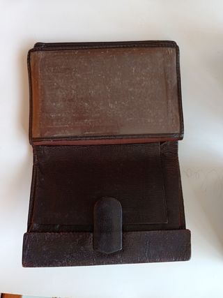 Cartera Piel Marrón Negro - Vintage