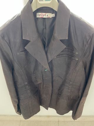 Chaqueta piel marrón DELUCA 
talla 48