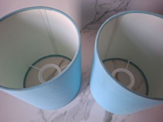 2 pantallas lámparas turquesa