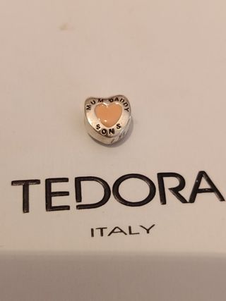 Charm Tedora Cuore Family - Argento e Arancione