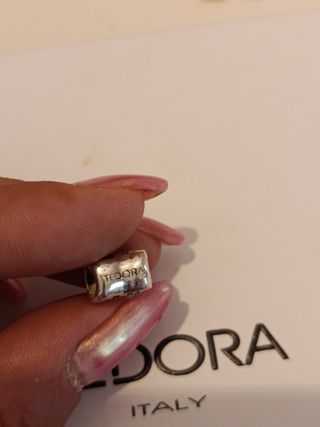 Charm Tedora Cuore Family - Argento e Arancione