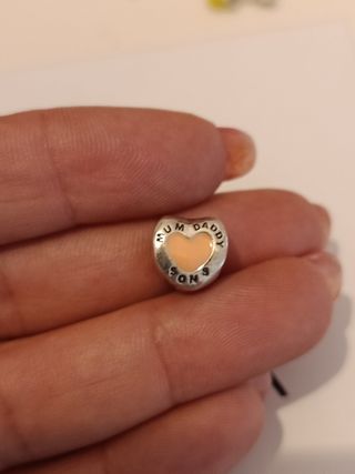 Charm Tedora Cuore Family - Argento e Arancione