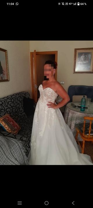 Vestido novia encaje blanco