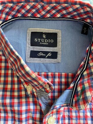 Camisa cuadros roja y azul de studio classics
