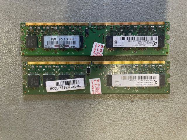 Memorias RAM HP 2x1GB PC2-5300