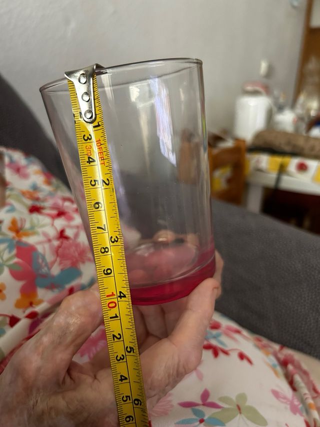 6 Vasos de vidrio coloreados 12cm