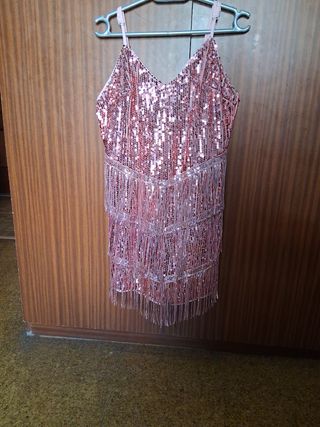 Vestido lentejuelas rosa fiesta