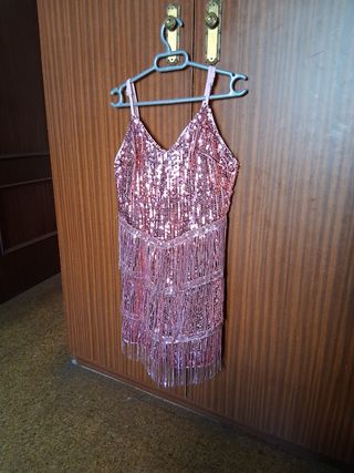 Vestido lentejuelas rosa fiesta