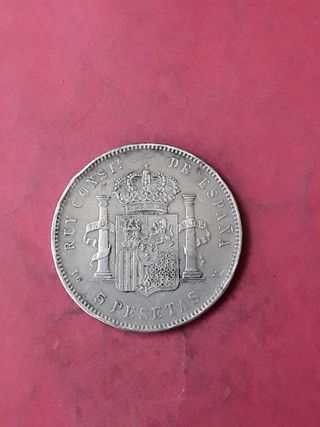 5 PESETAS 1896 PLATA. ALFONSO XIII.