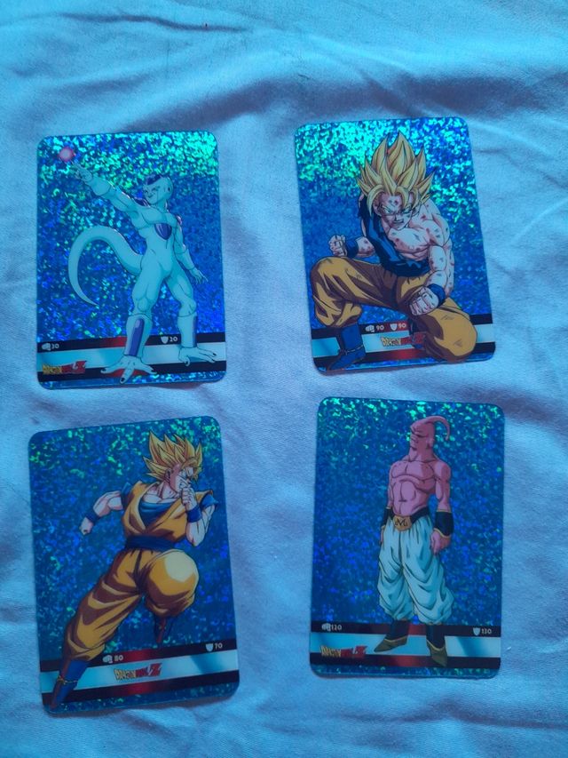 4 cartas Dragon Ball Z brillantes