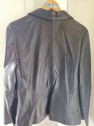 Chaqueta piel marrón oscuro mujer talla 44 