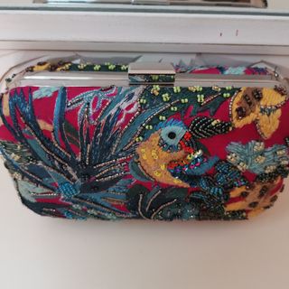 Clutch Zara fiori multicolor