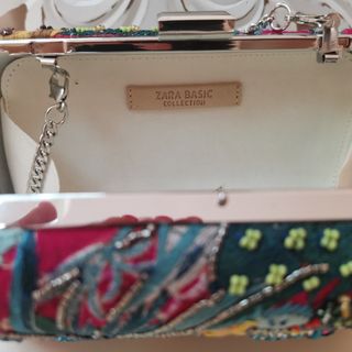 Clutch Zara fiori multicolor